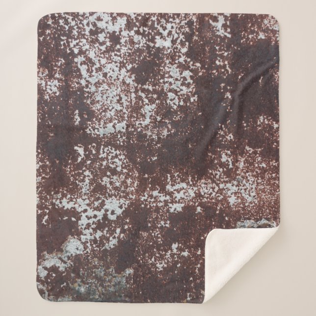 Couverture Sherpa Very old rusted sheet iron. Textured metal surface (Devant)