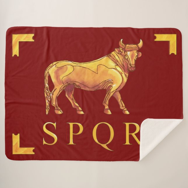 Couverture Sherpa Vexilla SPQR Taureau (Devant (Horizontal))