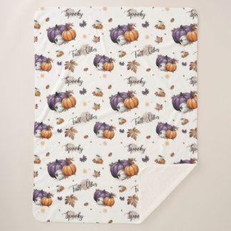 Couverture Sherpa Vibes d'automne Motif sans couture