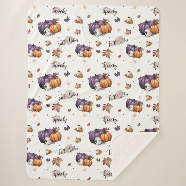 Couverture Sherpa Vibes d'automne Motif sans couture (Devant)