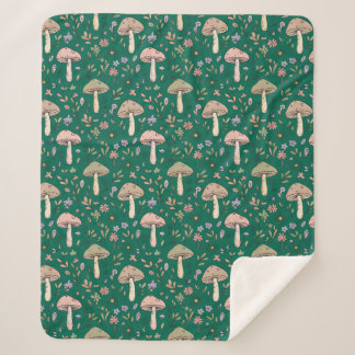Couverture Sherpa Vibrant Deep Emerald Fungi | Jewel Tone Luxury
