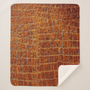 Couverture Sherpa Vieil brun cuir animal texture