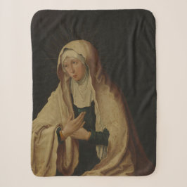 Couverture Sherpa Vierge Marie voilée (par Lucas van Leyden)