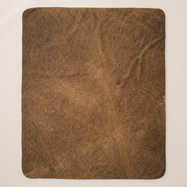 Couverture Sherpa Vieux cuir Brown : Arrière - plan texturé (Devant)