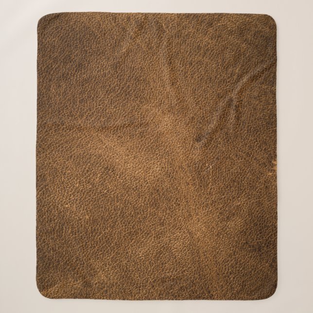 Couverture Sherpa Vieux cuir Brown : Arrière - plan texturé (Devant)