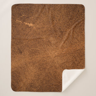 Couverture Sherpa Vieux cuir marron