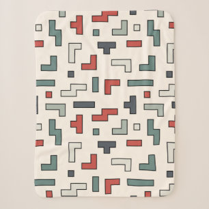 Couverture Sherpa Vieux jeu vidéo carré sans couture motif, arrière 