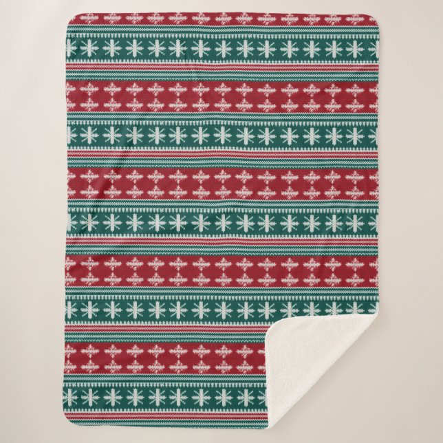 Couverture Sherpa Vilain tricot de Noël Motif traditionnel 3 (Devant)