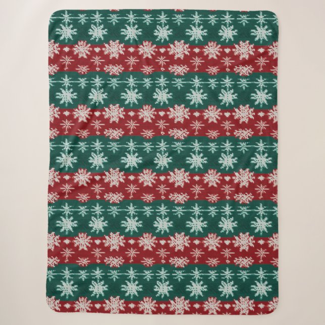 Couverture Sherpa Vilain tricot de Noël Motif traditionnel 6 (Devant)