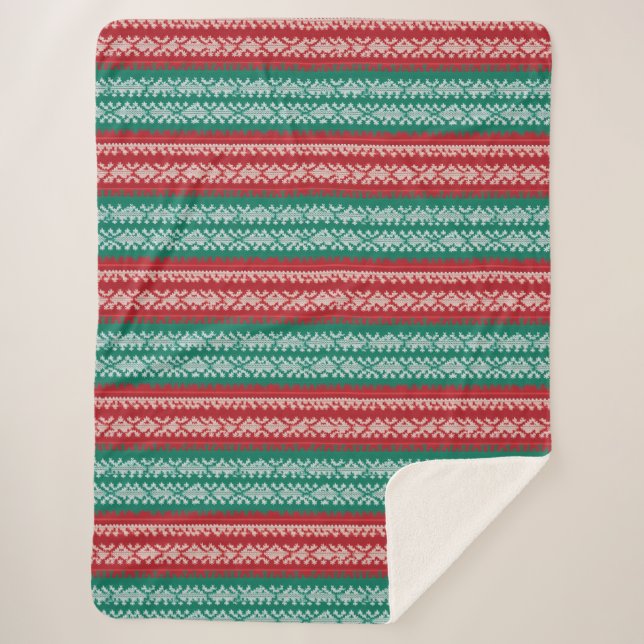 Couverture Sherpa Vilain tricot de Noël Motif traditionnel 8 (Devant)