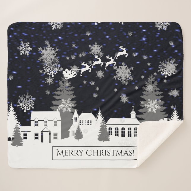 Couverture Sherpa Village de Noël Sherpa Blanket (Devant (Horizontal))