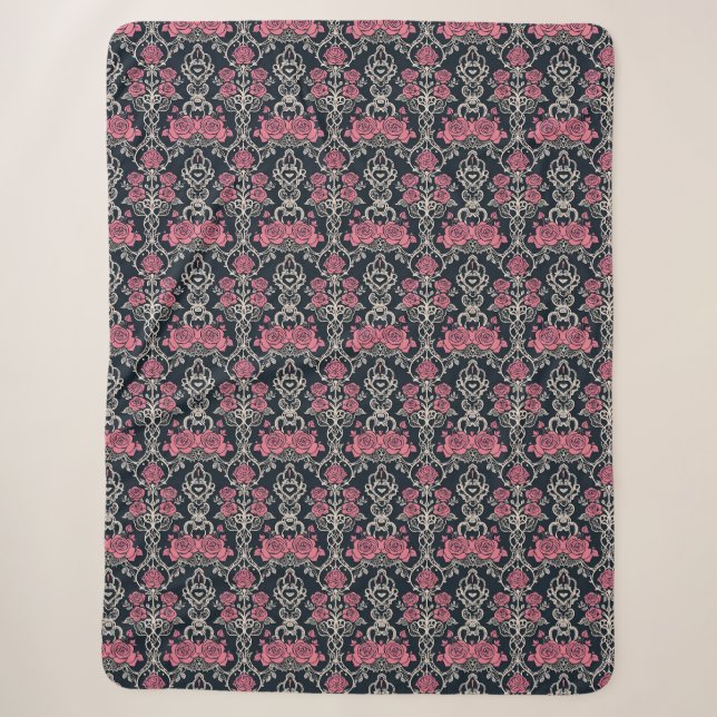 Couverture Sherpa Vin Rose gothique - Sherpa Blanket (Devant)