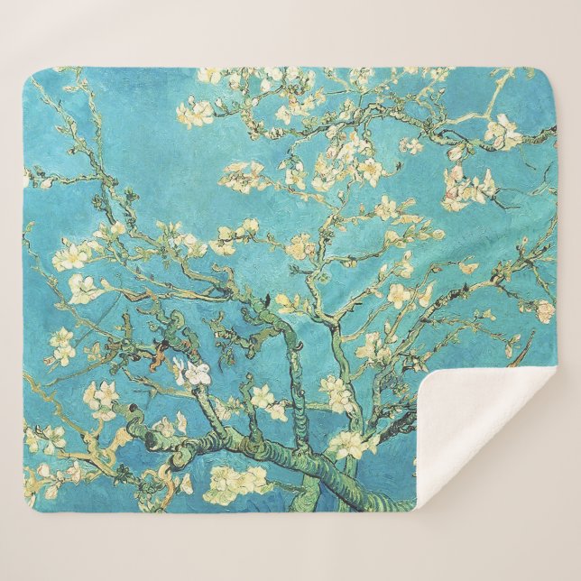Couverture Sherpa Vincent van Gogh Blossomong Aramande (Devant (Horizontal))
