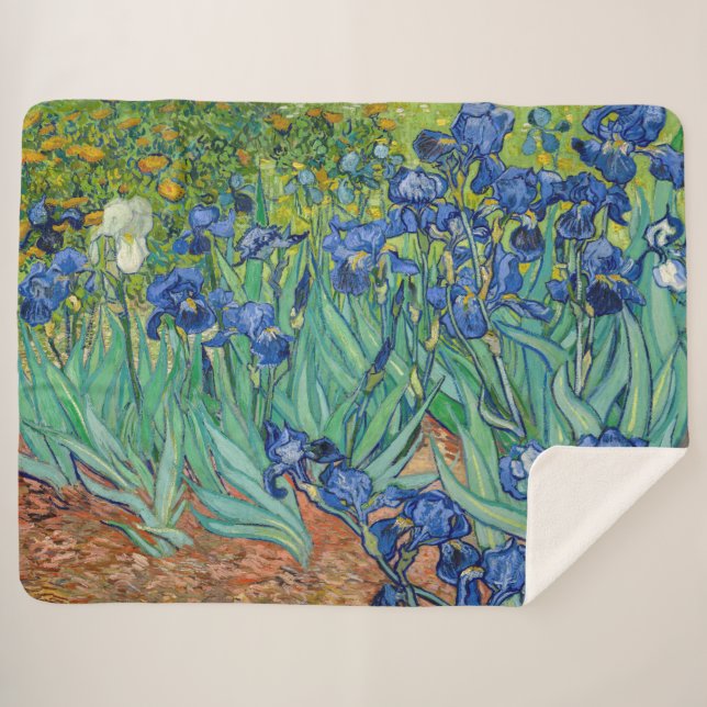 Couverture Sherpa Vincent Van Gogh - Irises (Devant (Horizontal))