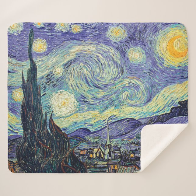 Couverture Sherpa Vincent Van Gogh La Nuit étoilée (Devant (Horizontal))