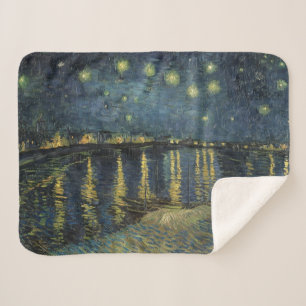 Couverture Sherpa Vincent van Gogh Nuit étoilée sur le Rhône