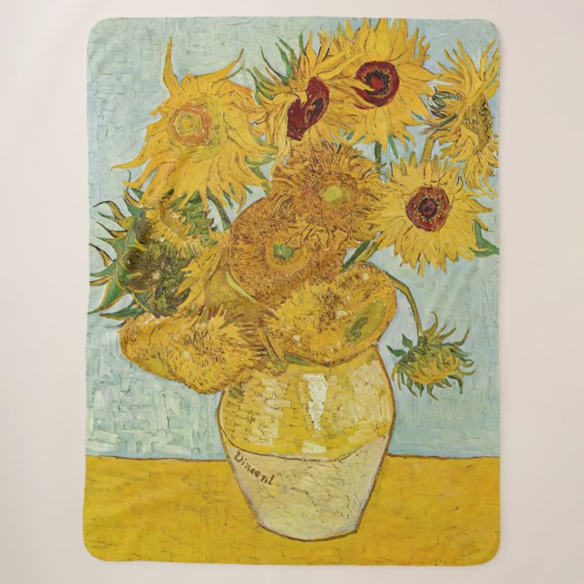 Couverture Sherpa Vincent Van Gogh - Vase avec douze tournesols (Devant)