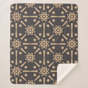 Couverture Sherpa Vintage damask continu rétro motif arrière - plan