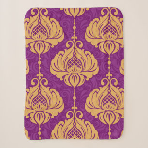 Couverture Sherpa Vintage damassé ornemental sans couture motif