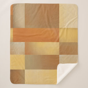 Couverture Sherpa Vintage Mid-Century moderne Orange Or Brown