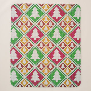 Couverture Sherpa vintage motif sans soudure de l'arbre de noël