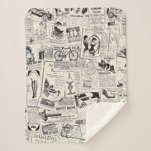 Couverture Sherpa Vintage Newspaper (Devant)