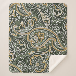 Couverture Sherpa vintage Paisley oriental Motif sans Seamless p