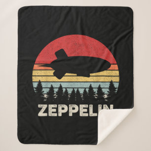 Couverture Sherpa Vintage Retro Zeppelin Chemise Dirigible