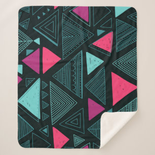 Couverture Sherpa Vintage seamless pattern with ethnic tribal boho t