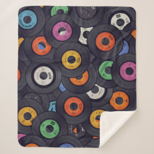 Couverture Sherpa Vintage Vinyl Records Arrière - plan de musique