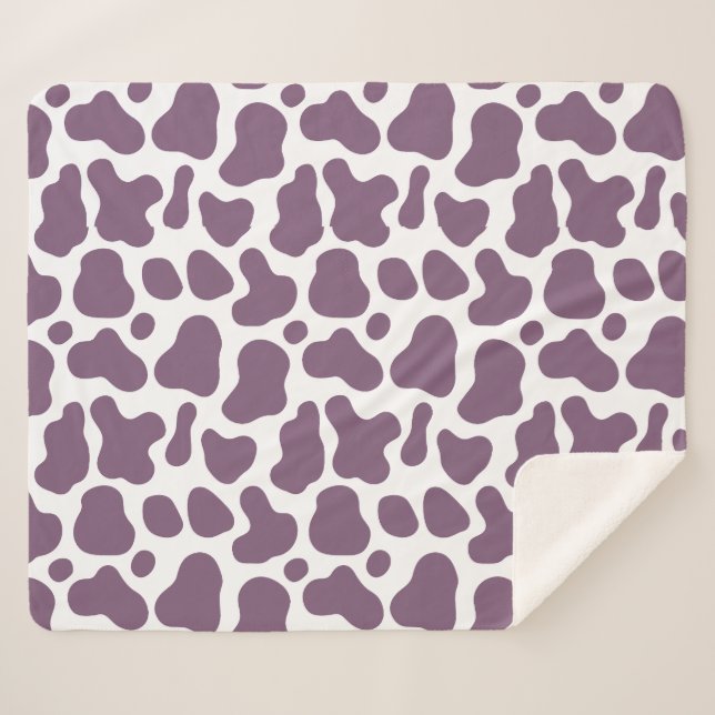 Couverture Sherpa Violet Cow (Devant (Horizontal))