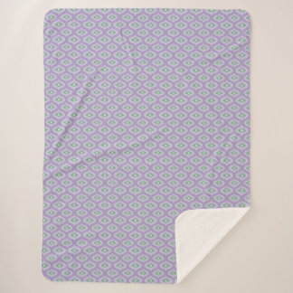 Couverture Sherpa Violet et Vert Bohème Courbes Mu