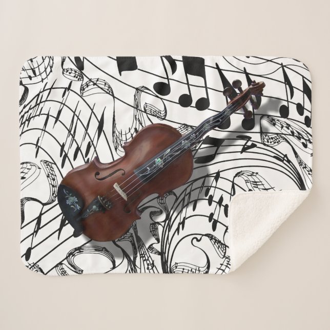 COUVERTURE SHERPA VIOLIN SUR LES NOTES DE MUSIQUE (Devant (Horizontal))