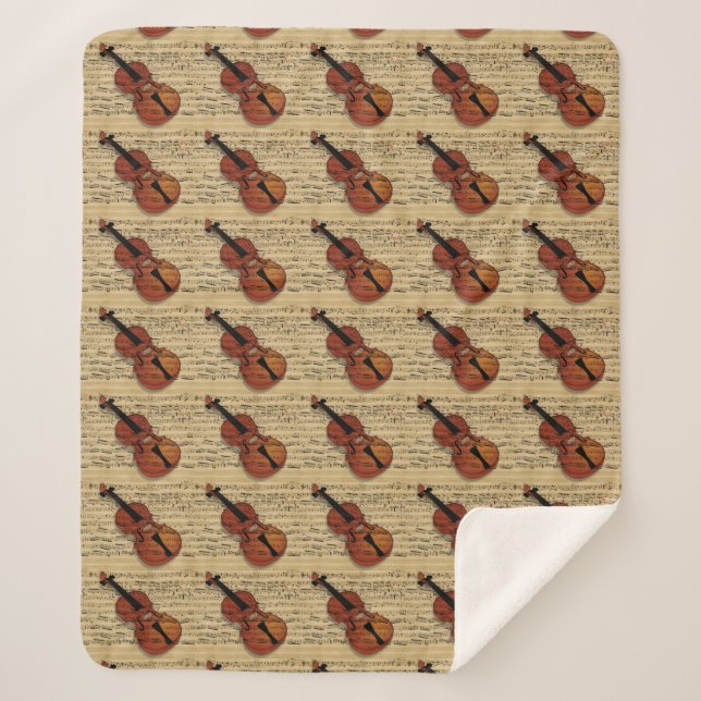 Couverture Sherpa Violon sur musique Vintage (Devant)
