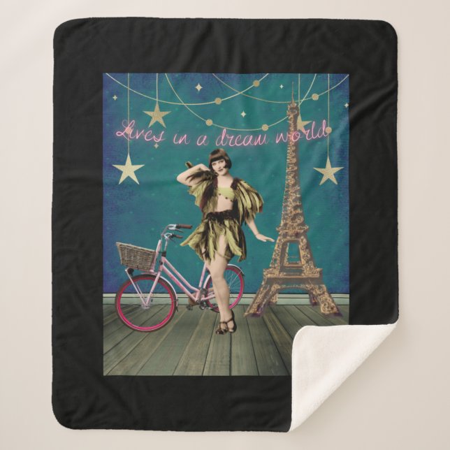 Couverture Sherpa Vit Dans Un Monde De Rêve Funky Altered Art (Devant)