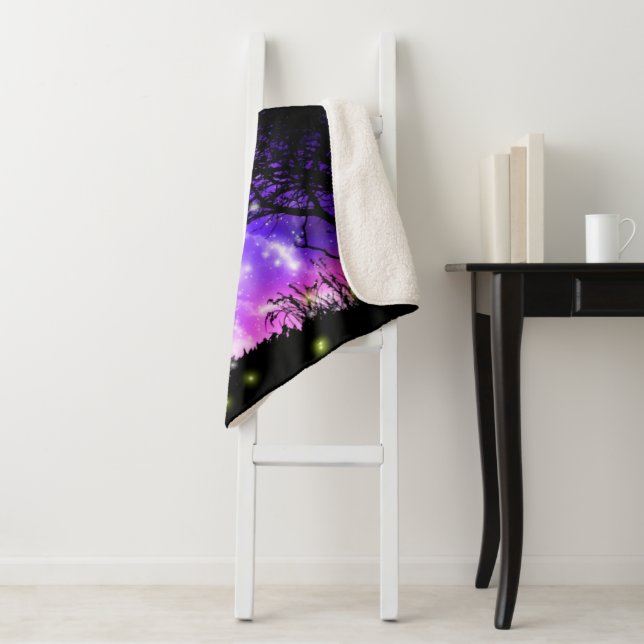 Couverture Sherpa Voie Lactée Magique Sherpa Blanket (En situation)