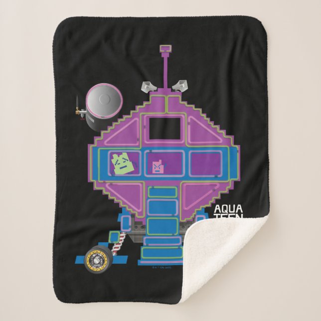 Couverture Sherpa Voiture Aqua Ado Hunger Force Mooninites (Devant)