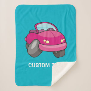 Couverture Sherpa Voiture Carton Rose