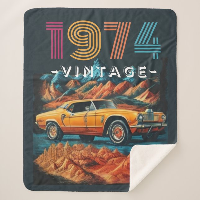 Couverture Sherpa Voiture cool Sherpa Blanket vintage 1974 (Devant)