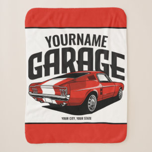 Couverture Sherpa Voiture Muscle Personnalisée 1967 Garage Fastback 