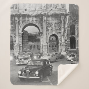 Couverture Sherpa Voitures et monuments anciens Rome Italyvintage, c