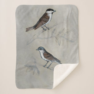 Couverture Sherpa Volière argentée une paire d'oiseaux