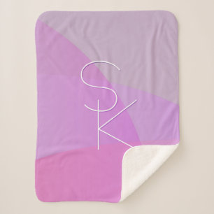 Couverture Sherpa Vos initiales de chevauchement Géométrique rose