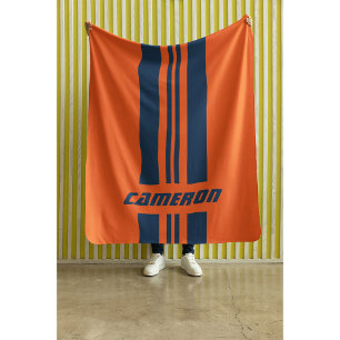 Couverture Sherpa Votre nom entièrement personnalisé couleurs bandes