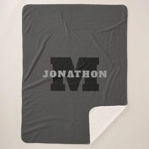 Couverture Sherpa Votre nom ou nom commercial Masculine moderne Gr