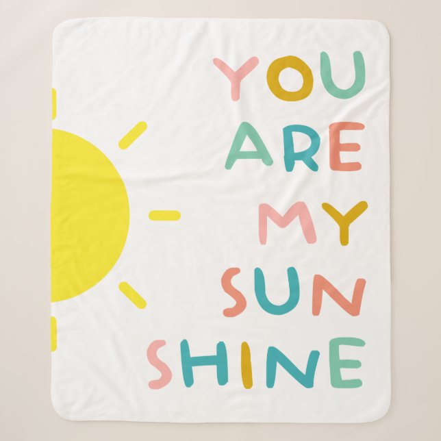 Couverture Sherpa Vous Êtes Mes Sunshine Pastels (Devant)