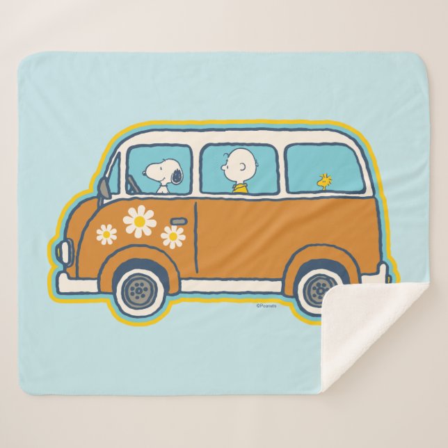Couverture Sherpa Voyage sur route | Peanuts Road Trip Van (Devant (Horizontal))