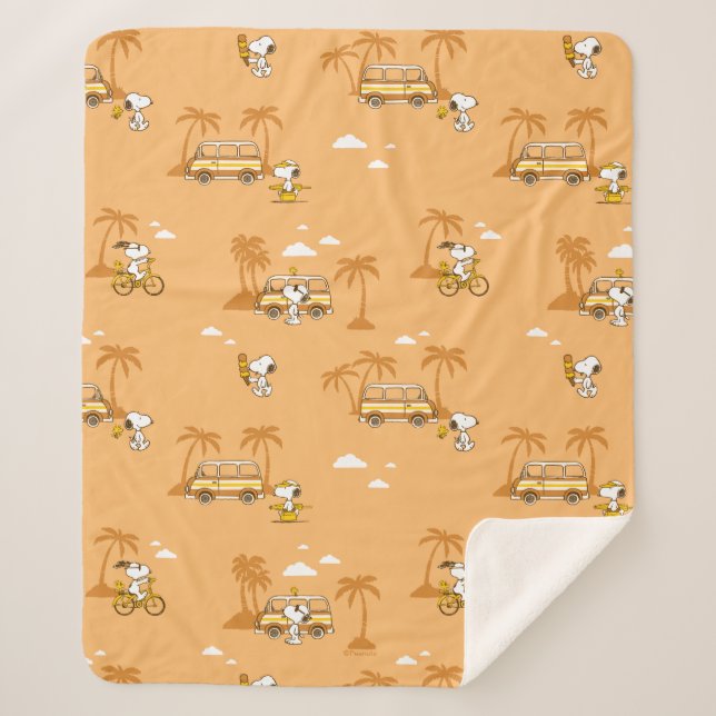Couverture Sherpa Voyage sur route | Peanuts Snoopy Beach Motif (Devant)