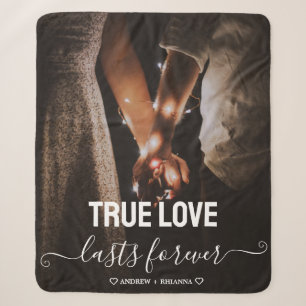 Couverture Sherpa Vrai Love Couple Photo Blanket en polaire