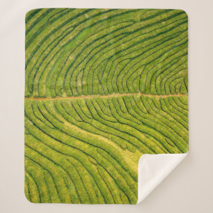 Couverture Sherpa Vue aérienne du champ vert ouvert